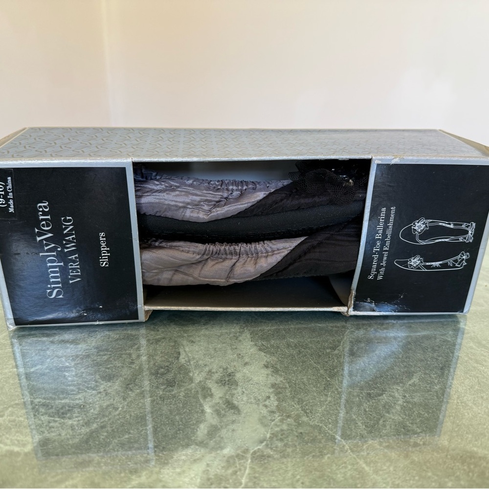 Simply Vera Vera Wang Slippers - Black and Gray